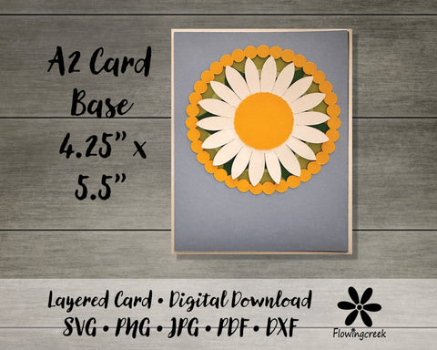 Daisy 3D Layered Greeting Card SVG Cut File Easy DIY for All Occasions, Birthday, Thank You or Note Card 3D Paper Flowingcreek 