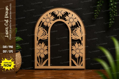 Daisy Arch Frame SVG Laser Cut Svg Design SVG Regulrcrative 