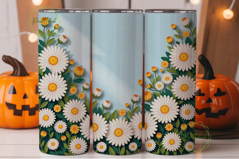 Daisy Bloom 20oz Tumbler Wrap Sublimation PixelChick 