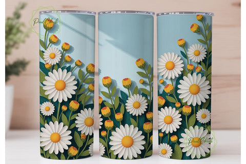 Daisy Bloom 20oz Tumbler Wrap Sublimation PixelChick 