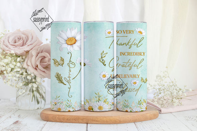 Daisy Coffee Tumbler Flower Travel Mug With Lid Birthday Gifts For Women Teenage Girls Friends Cute Floral Sublimation sassyprint 