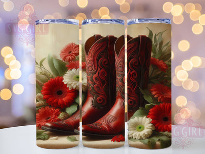 Daisy Cowgirl Boots Tumbler, Daisy Tumbler Design, Western 20oz Wrap, Sublimation Design, Rustic Gift Idea, Stylish Boots Wrap, Country Daisy Tumbler Sublimation SvggirlplusArt 