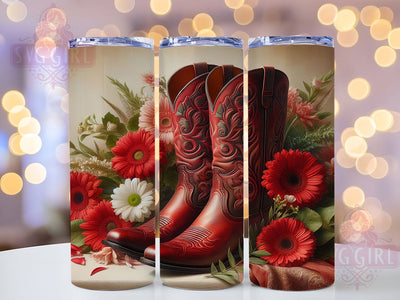 Daisy Cowgirl Boots Tumbler, Daisy Tumbler Design, Western 20oz Wrap, Sublimation Design, Rustic Gift Idea, Stylish Boots Wrap, Country Daisy Tumbler Sublimation SvggirlplusArt 