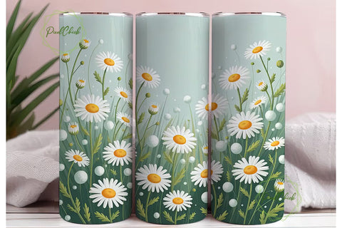 Daisy Delight 20oz Tumbler Wrap Sublimation PixelChick 