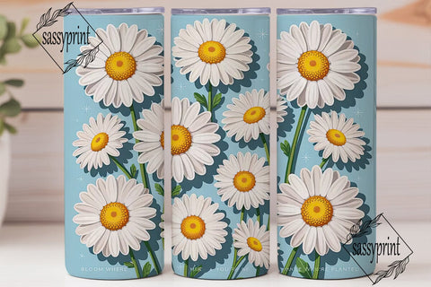 Daisy Delight 20oz Tumbler Wrap Sublimation sassyprint 