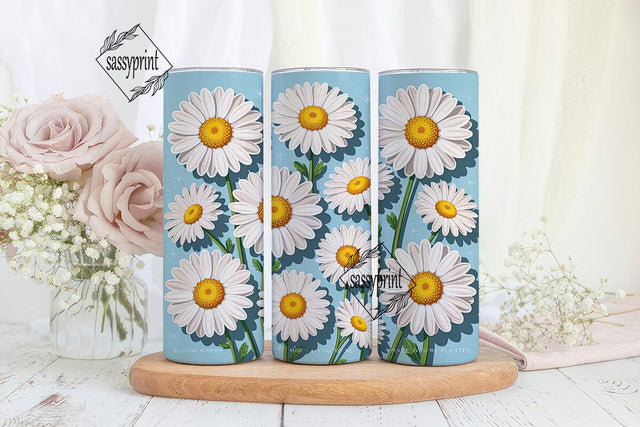 Daisy Delight 20oz Tumbler Wrap Sublimation sassyprint 