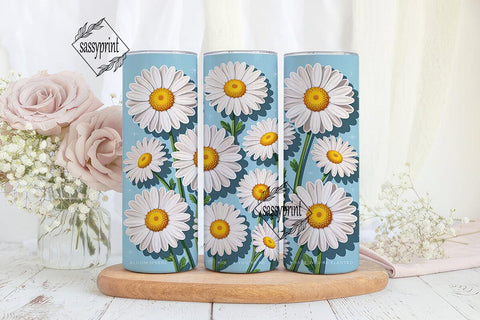 Daisy Delight 20oz Tumbler Wrap Sublimation sassyprint 