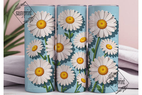 Daisy Delight 20oz Tumbler Wrap Sublimation sassyprint 