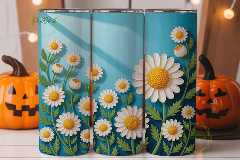 Daisy Floral Bliss 20oz Tumbler Wrap Sublimation PixelChick 