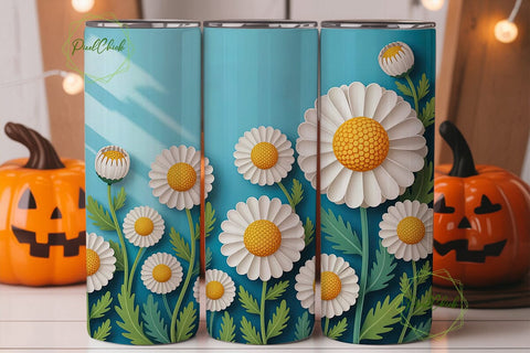 Daisy Floral Bliss 20oz Tumbler Wrap Sublimation PixelChick 