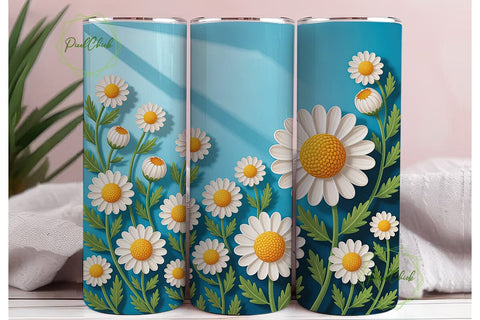 Daisy Floral Bliss 20oz Tumbler Wrap Sublimation PixelChick 