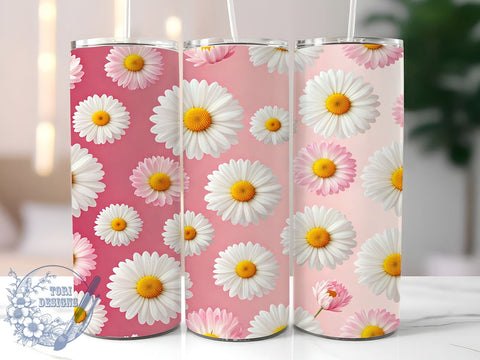 Daisy Floral Seamless 20oz Tumbler, Floral Tumbler, Seamless Design, Sublimation Wrap, 20oz Tumbler, Spring Decor, Flower Lover Gift Sublimation ToriDesigns 
