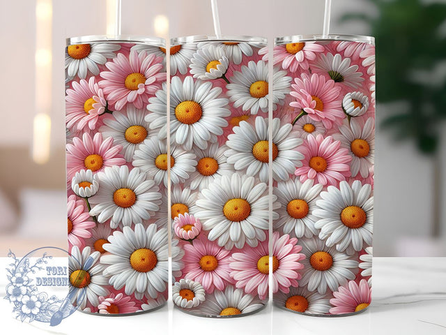 Daisy Floral Seamless 20oz Tumbler, Floral Tumbler, Seamless Design, Sublimation Wrap, 20oz Tumbler, Spring Decor, Flower Lover Gift Sublimation ToriDesigns 