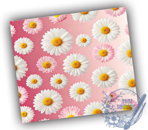 Daisy Floral Seamless 20oz Tumbler, Floral Tumbler, Seamless Design, Sublimation Wrap, 20oz Tumbler, Spring Decor, Flower Lover Gift Sublimation ToriDesigns 