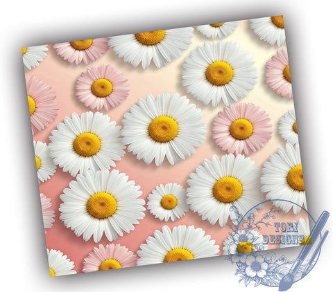 Daisy Floral Seamless 20oz Tumbler, Floral Tumbler, Seamless Design, Sublimation Wrap, 20oz Tumbler, Spring Decor, Flower Lover Gift Sublimation ToriDesigns 