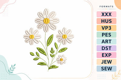 Daisy Flower Bouquet Embroidery Design Embroidery/Applique DESIGNS sg embroidery 