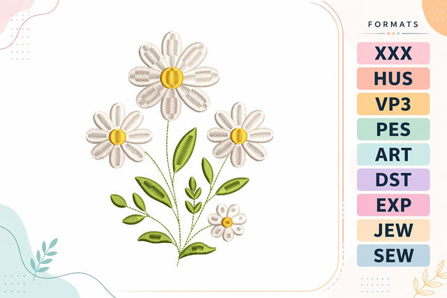 Daisy Flower Bouquet Embroidery Design Embroidery/Applique DESIGNS sg embroidery 