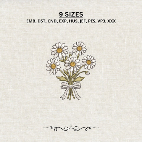 Daisy Flower Bouquet Machine Embroidery Design PES DST Stitch Pattern Files Embroidery/Applique DESIGNS PatternFeed8 