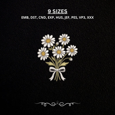 Daisy Flower Bouquet Machine Embroidery Design PES DST Stitch Pattern Files Embroidery/Applique DESIGNS PatternFeed8 