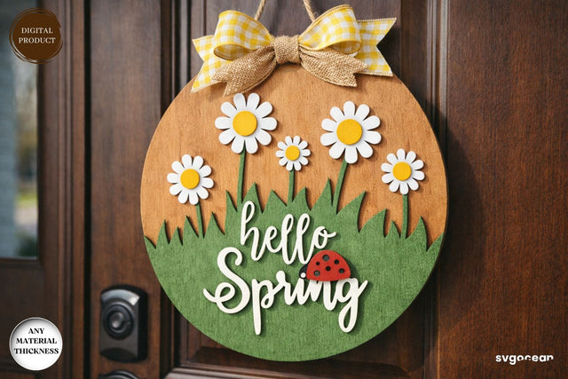 Daisy Flower Door Sign Laser Cut SVG SvgOcean 