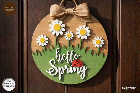 Daisy Flower Door Sign Laser Cut SVG SvgOcean 