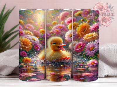 Daisy Flower Duckling Tumbler, Spring Floral Tumbler, Cute Duck Wrap, Daisy Flower Wrap, Adorable Duckling Wrap, Sublimation Design, Trendy Gift Idea Sublimation Li Zamperini 