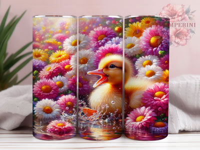 Daisy Flower Duckling Tumbler, Spring Floral Tumbler, Cute Duck Wrap, Daisy Flower Wrap, Adorable Duckling Wrap, Sublimation Design, Trendy Gift Idea Sublimation Li Zamperini 