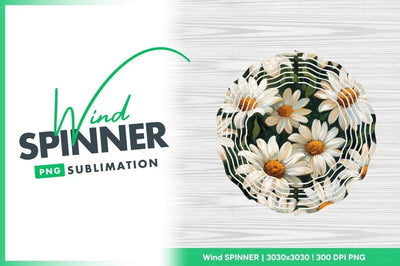 Daisy Flower Field Illustration with White Petals and Orange Centers on Green Background Sublimation Regulrcrative 