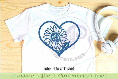 Daisy flower heart wall sign, SVG file. SVG APInspireddesigns 