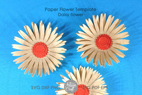Daisy flower SVG, easy paper flowers SVG Artisan Craft SVG 