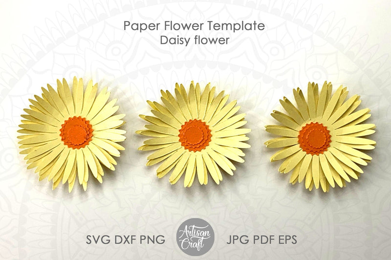 Daisy flower SVG, easy paper flowers | So Fontsy