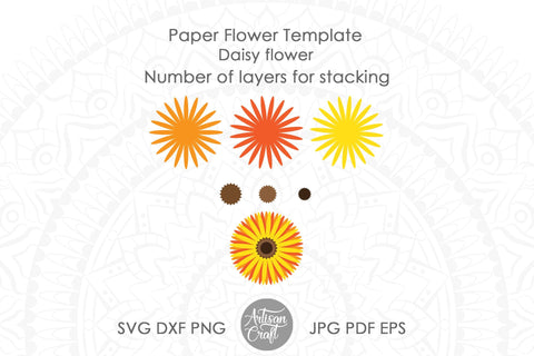 Daisy flower SVG, easy paper flowers SVG Artisan Craft SVG 
