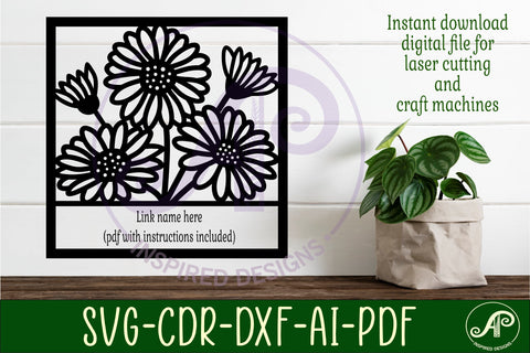 Daisy flower theme named wall sign or card SVG APInspireddesigns 