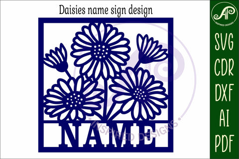 Daisy flower theme named wall sign or card SVG APInspireddesigns 