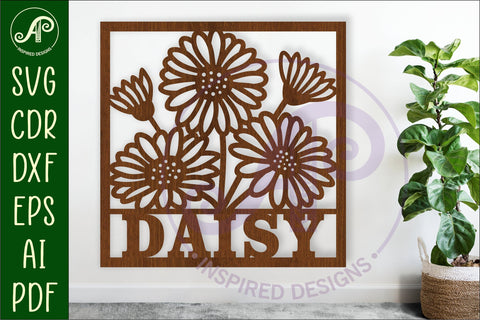 Daisy flower theme named wall sign or card SVG APInspireddesigns 