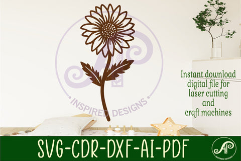 Daisy flower wall sign svg laser cut file SVG APInspireddesigns 