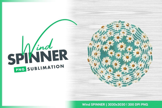 Daisy flower wind spinner round design Sublimation Regulrcrative 
