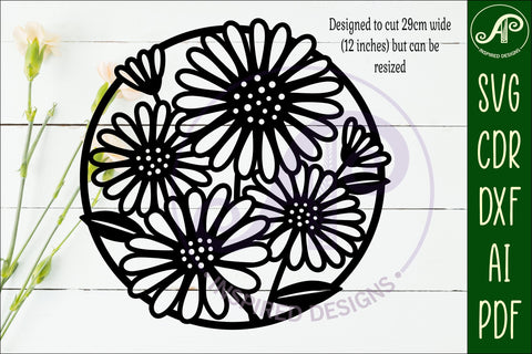 Daisy flowers wall art sign SVG APInspireddesigns 