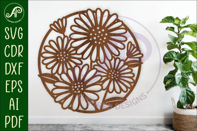 Daisy flowers wall art sign SVG APInspireddesigns 