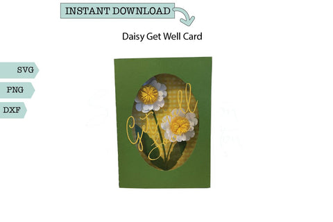 Daisy Get Well Frame Card SVG Sharia Morton Designs 