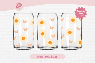 Daisy Glass Can SVG SVG Totally Posie 