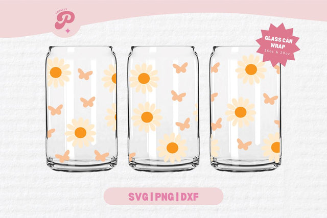 Daisy Glass Can SVG SVG Totally Posie 