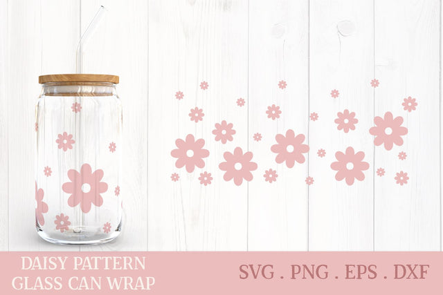 Daisy Glass Can Wrap SVG SVG Petunia Digital Design 