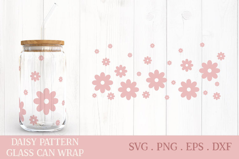 Daisy Glass Can Wrap SVG SVG Petunia Digital Design 