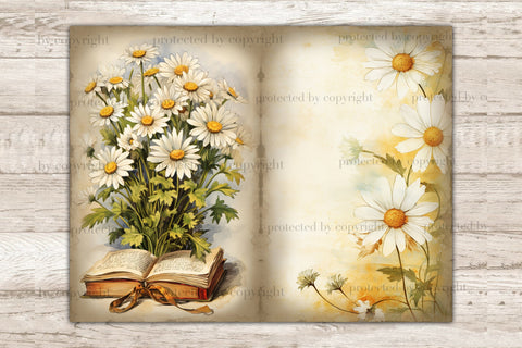 Daisy Junk Journal Pages | Vintage Ephemera SVG GlamArtZhanna 
