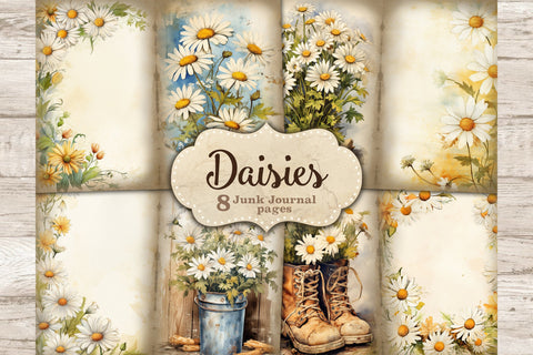 Daisy Junk Journal Pages | Vintage Ephemera SVG GlamArtZhanna 