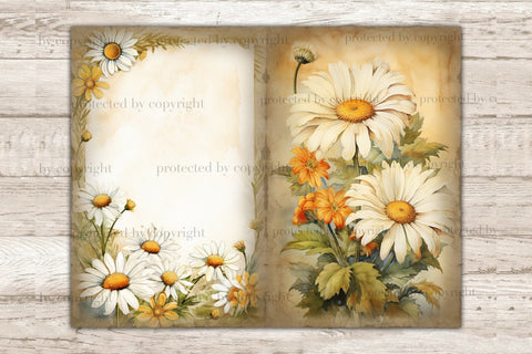Daisy Junk Journal Pages | Vintage Ephemera SVG GlamArtZhanna 