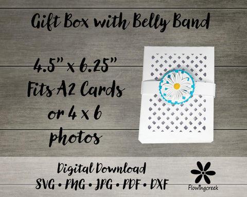 Daisy Lattice Gift Box SVG Cut File 3D Paper Flowingcreek 