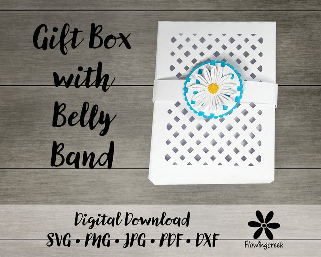 Daisy Lattice Gift Box SVG Cut File 3D Paper Flowingcreek 
