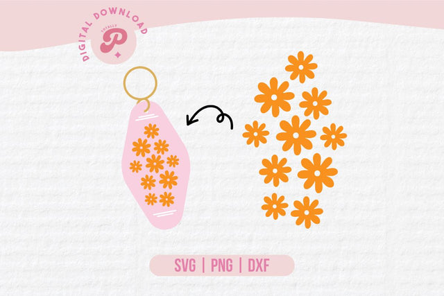 Daisy Motel Keychain SVG SVG Totally Posie 